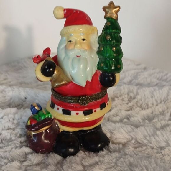 Vtg. Kurt S Adler "Santa" Porcelain Trinket Box - Picture 1 of 8